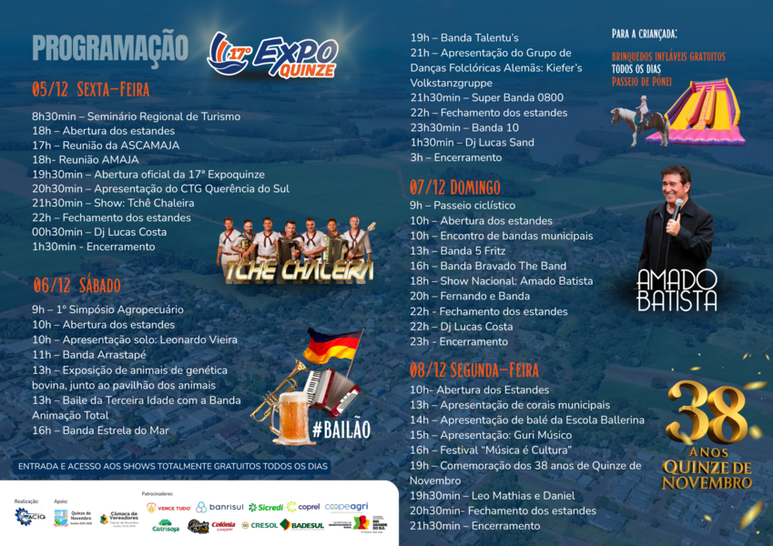 Programação 17º ExpoQuinze
